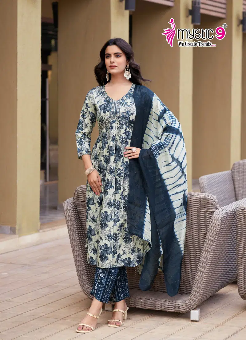 Pooja Vol 10 By Mystic 9 Rayon Kurti With Bottom Dupatta Orders In India